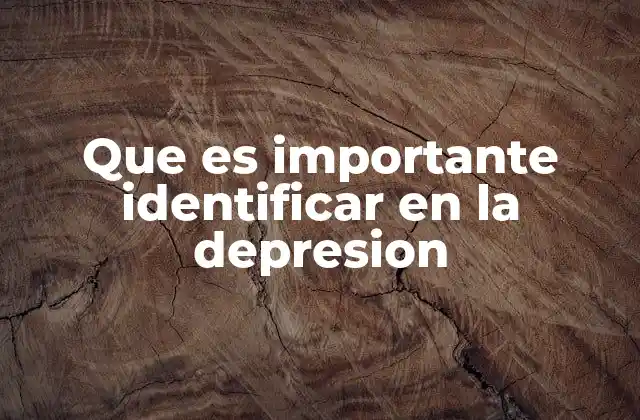 Que es Importante Identificar en la Depresion
