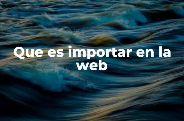 Que es Importar en la Web