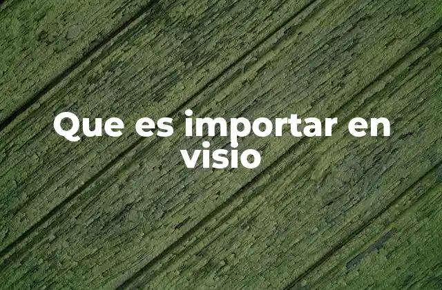 Que es Importar en Visio