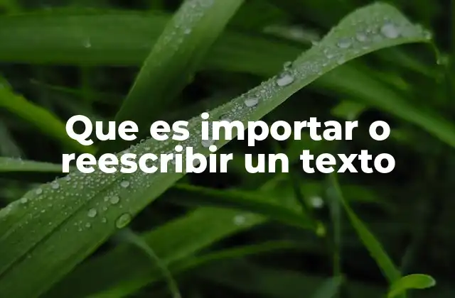 Que es Importar o Reescribir un Texto