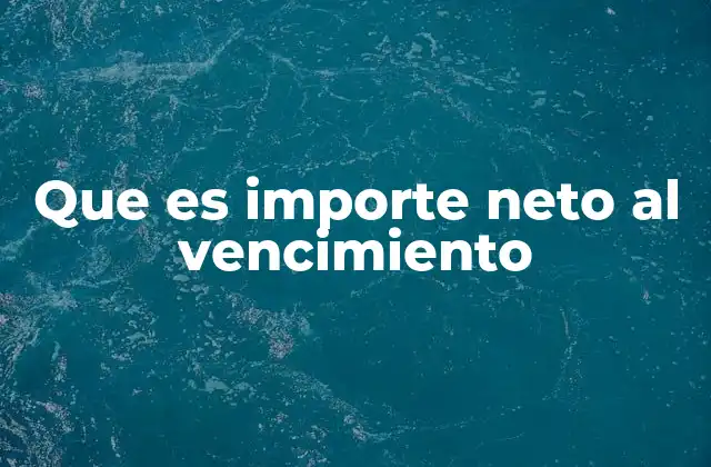 Que es Importe Neto Al Vencimiento 2 El importe neto al vencimiento en el contexto financiero