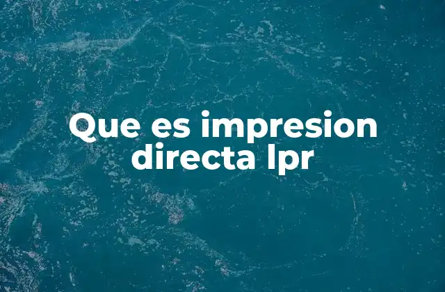 Que es Impresion Directa Lpr 2 Cómo funciona la impresión directa LPR