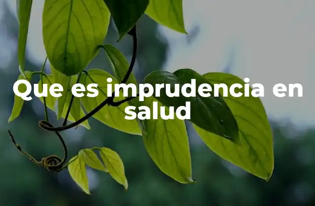 Que es Imprudencia en Salud