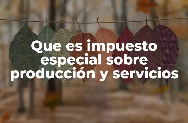 Que es Impuesto Especial sobre Producción y Servicios