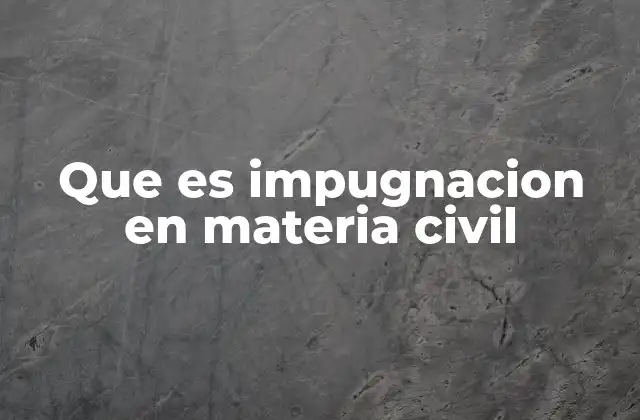 Que es Impugnacion en Materia Civil