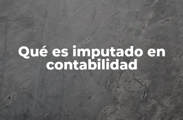 Qué es Imputado en Contabilidad