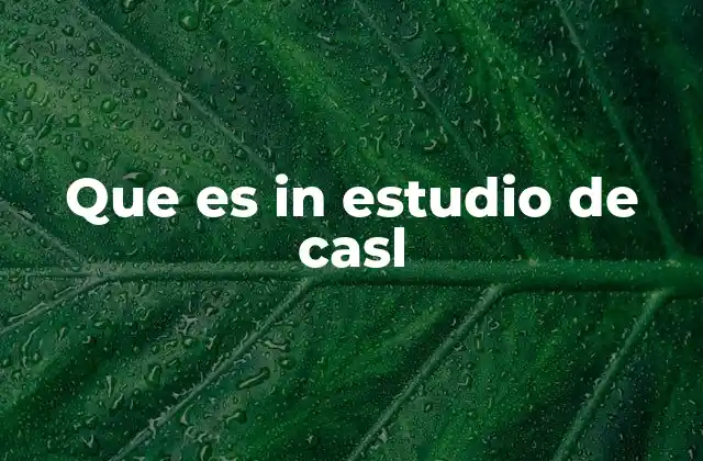 Que es In Estudio de Casl