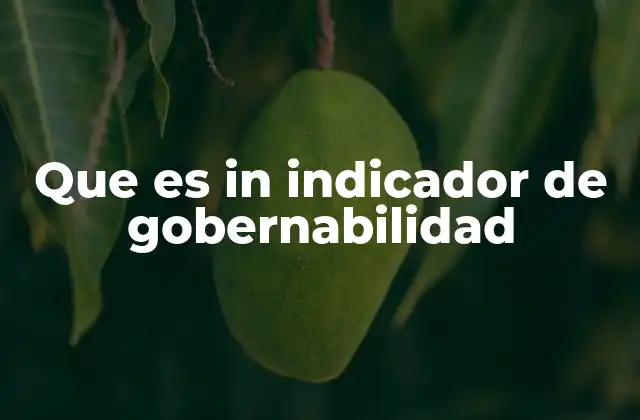 Que es In Indicador de Gobernabilidad