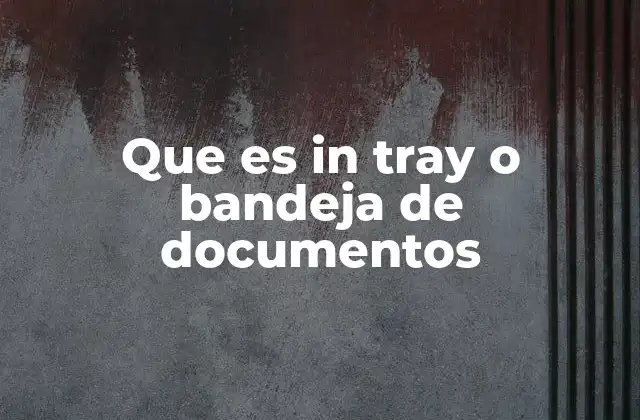 Que es In Tray o Bandeja de Documentos 2 La importancia de organizar las entradas en un sistema de gestión