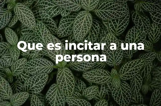 Que es Incitar a una Persona