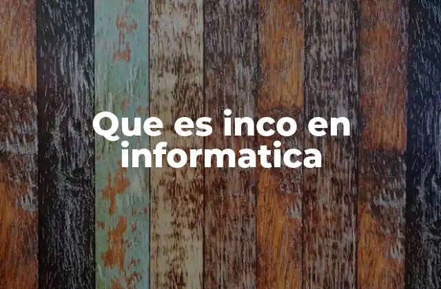 Que es Inco en Informatica
