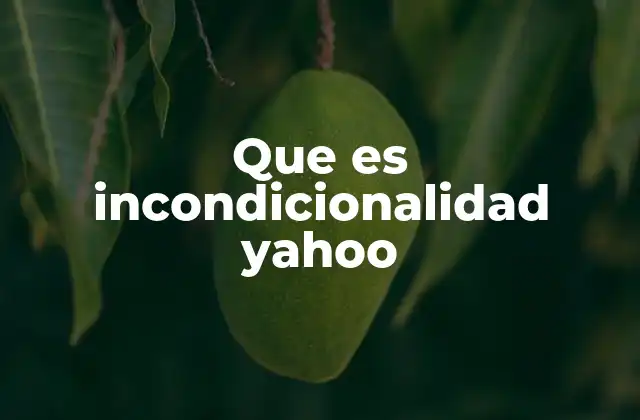 Que es Incondicionalidad Yahoo 2 Características de la incondicionalidad en Yahoo