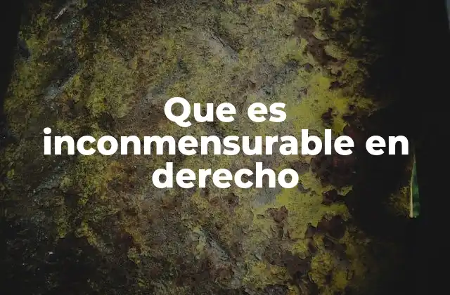 Que es Inconmensurable en Derecho