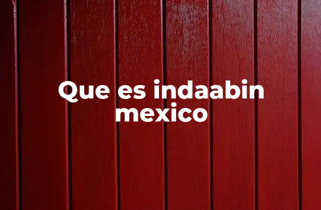 Que es Indaabin Mexico