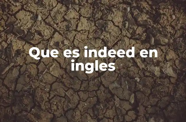 Que es Indeed en Ingles