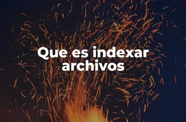 Que es Indexar Archivos