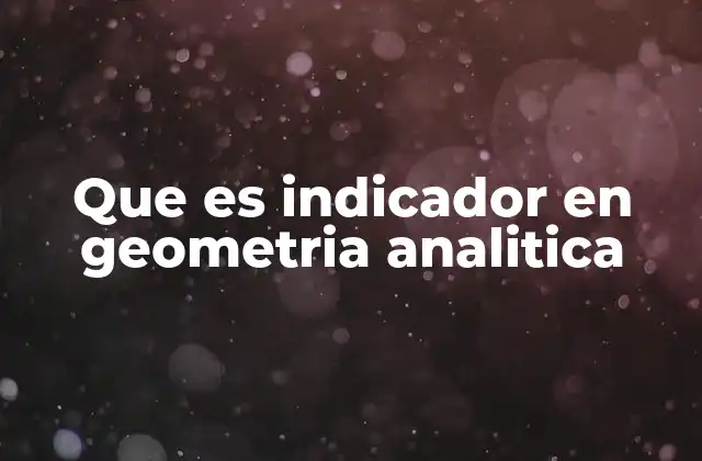 Que es Indicador en Geometria Analitica 2 El rol del indicador en el análisis geométrico