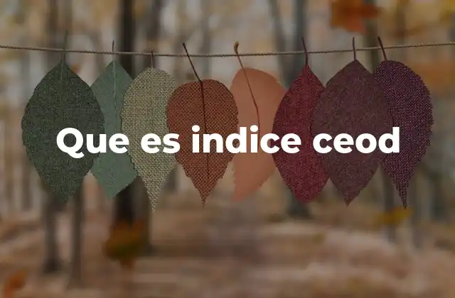 Que es Indice Ceod