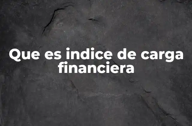Que es Indice de Carga Financiera