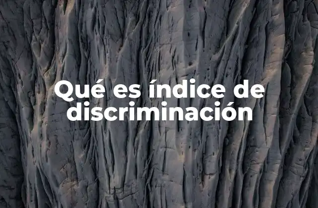 Qué es Índice de Discriminación