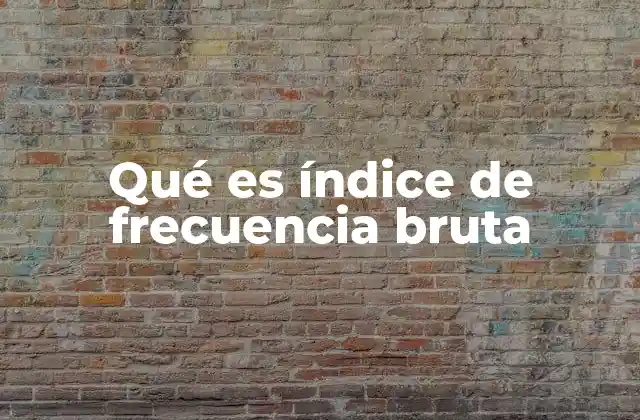 Qué es Índice de Frecuencia Bruta