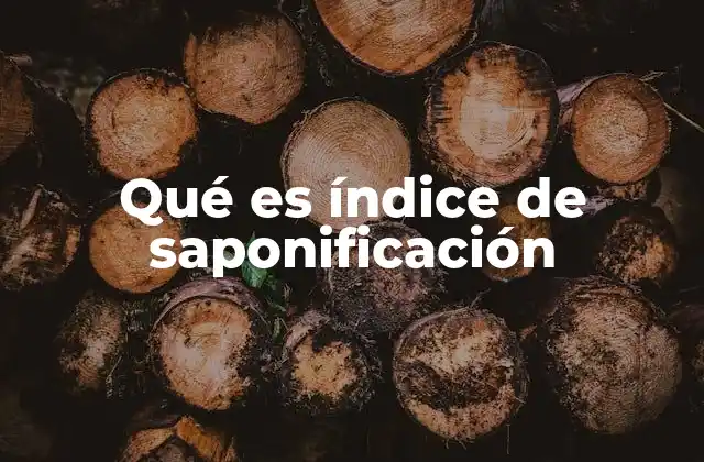 Qué es Índice de Saponificación