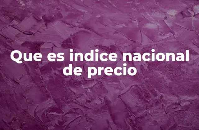 Que es Indice Nacional de Precio