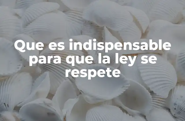 Que es Indispensable para que la Ley Se Respete 2 La base social y cultural del cumplimiento de la ley