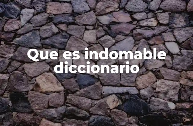 Que es Indomable Diccionario