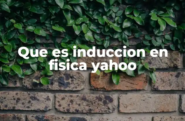 Que es Induccion en Fisica Yahoo
