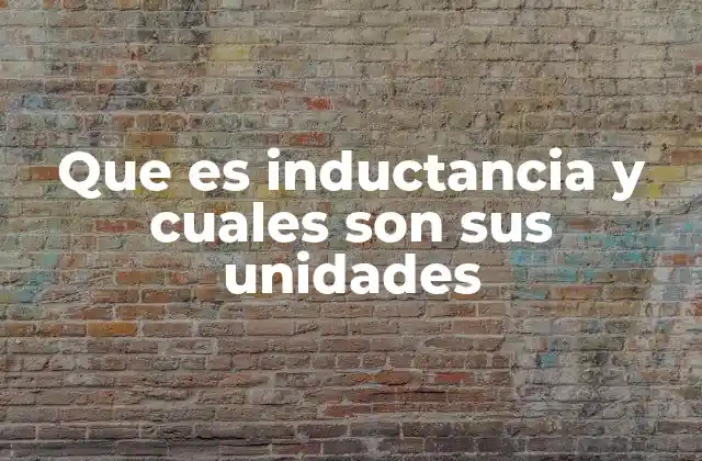 Que es Inductancia y Cuales Son Sus Unidades