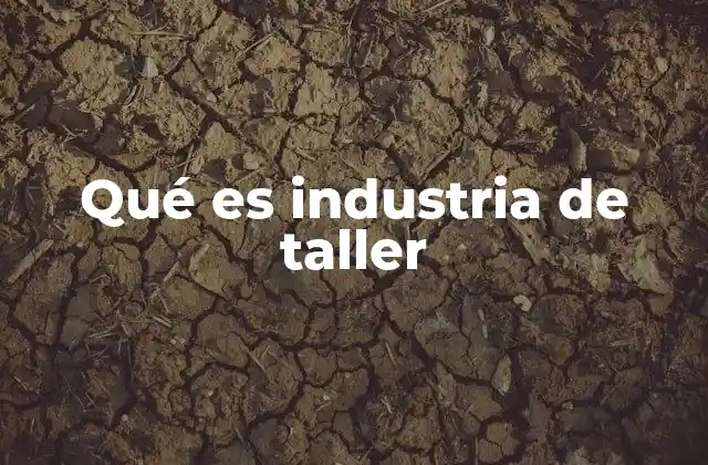 Qué es Industria de Taller