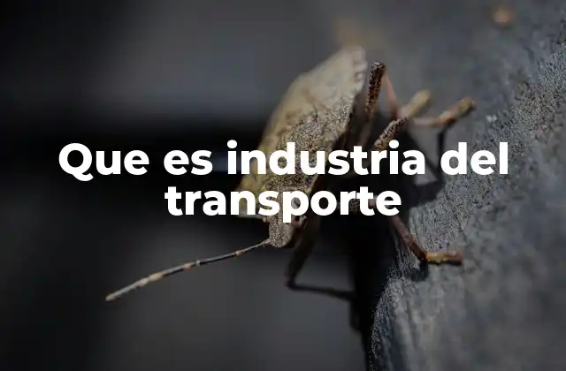 Que es Industria Del Transporte