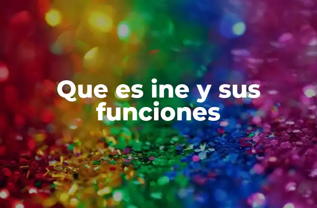 Que es Ine y Sus Funciones