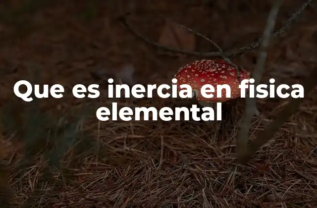 Que es Inercia en Fisica Elemental