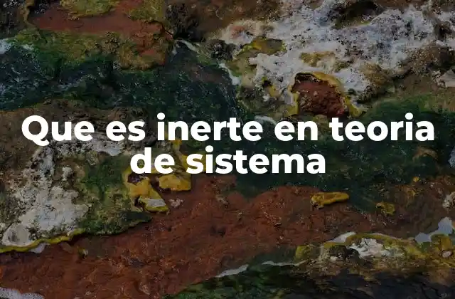 Que es Inerte en Teoria de Sistema
