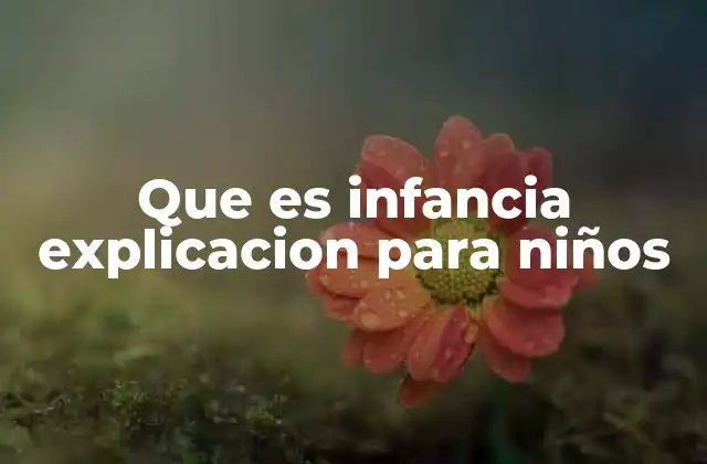 Que es Infancia Explicacion para Niños