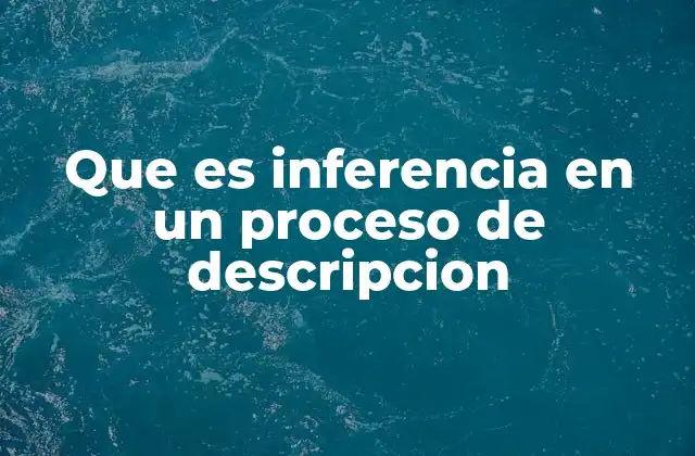 Que es Inferencia en un Proceso de Descripcion
