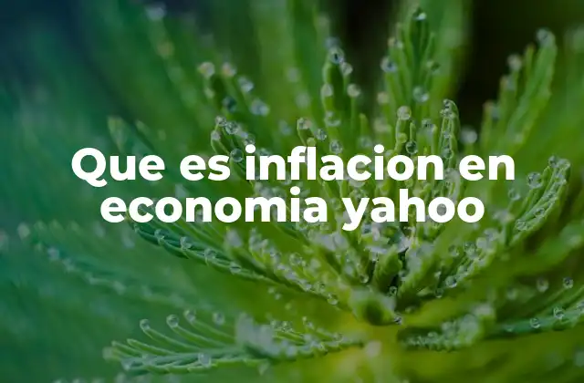 Que es Inflacion en Economia Yahoo