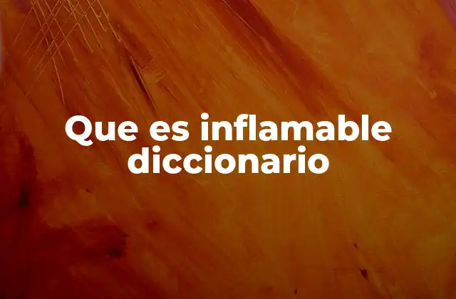 Que es Inflamable Diccionario