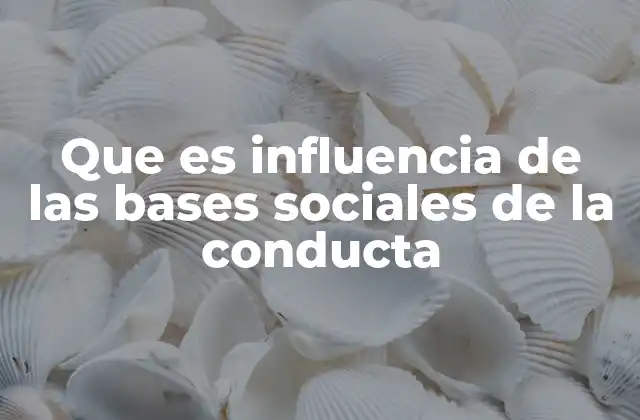 Que es Influencia de las Bases Sociales de la Conducta