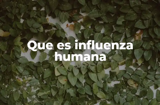 Que es Influenza Humana