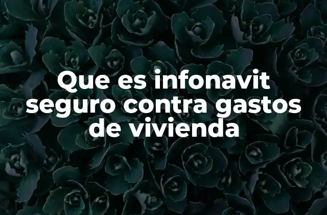 Que es Infonavit Seguro contra Gastos de Vivienda