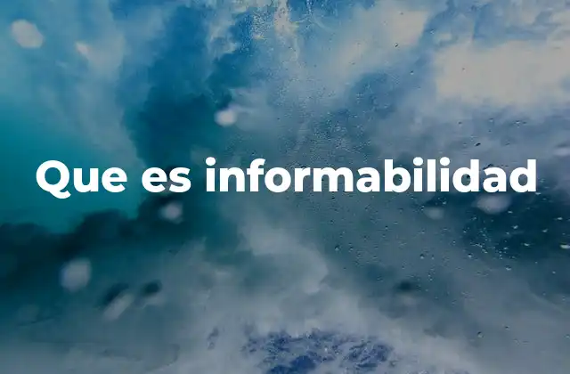 Que es Informabilidad