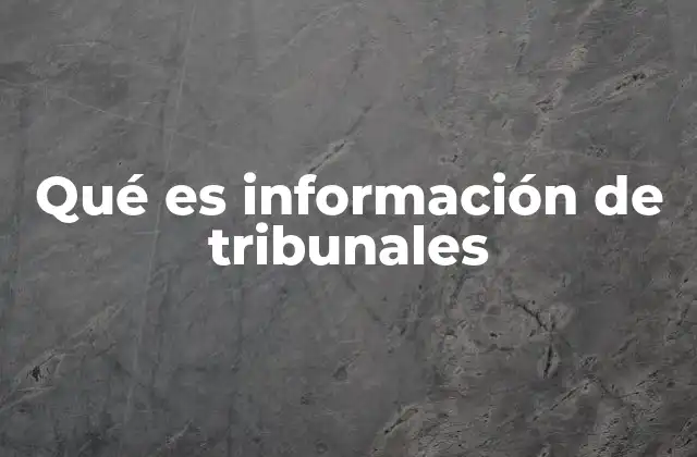 Qué es Información de Tribunales