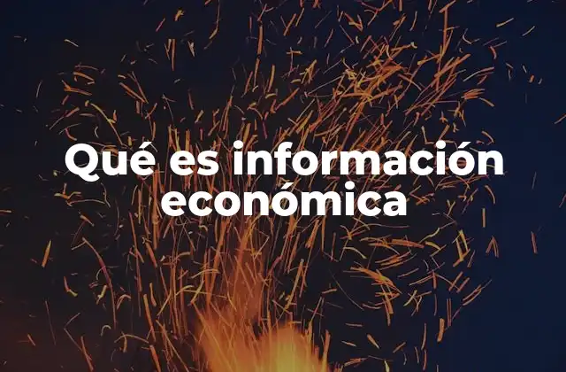 Qué es Información Económica