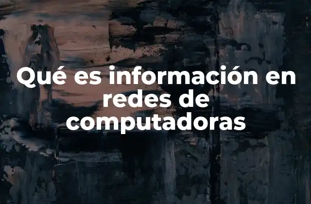 Qué es Información en Redes de Computadoras