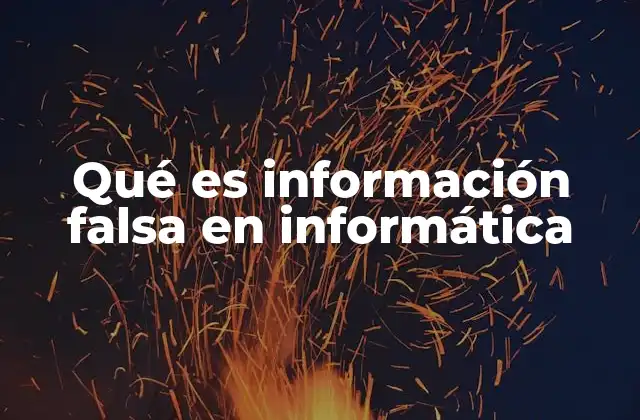 Qué es Información Falsa en Informática