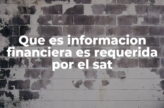 Que es Informacion Financiera es Requerida por el Sat