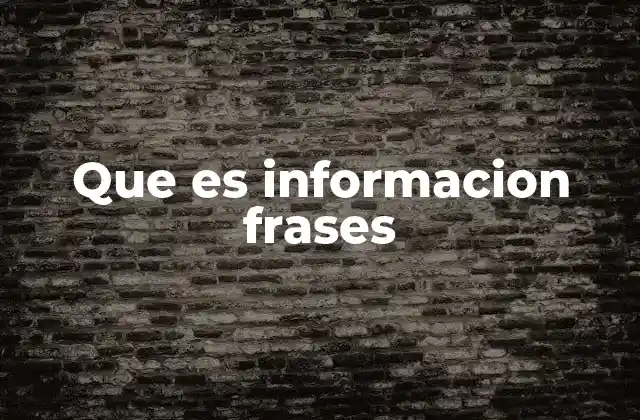 Que es Informacion Frases